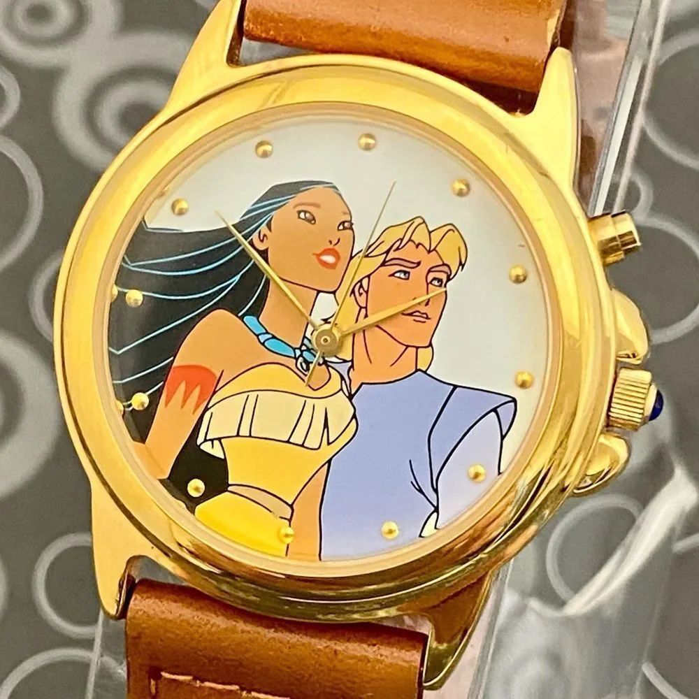 Vintage Disney Pocahontas Musical Swiss Quartz Watch Plays “Colors of the Wind” - Picture 3 of 16